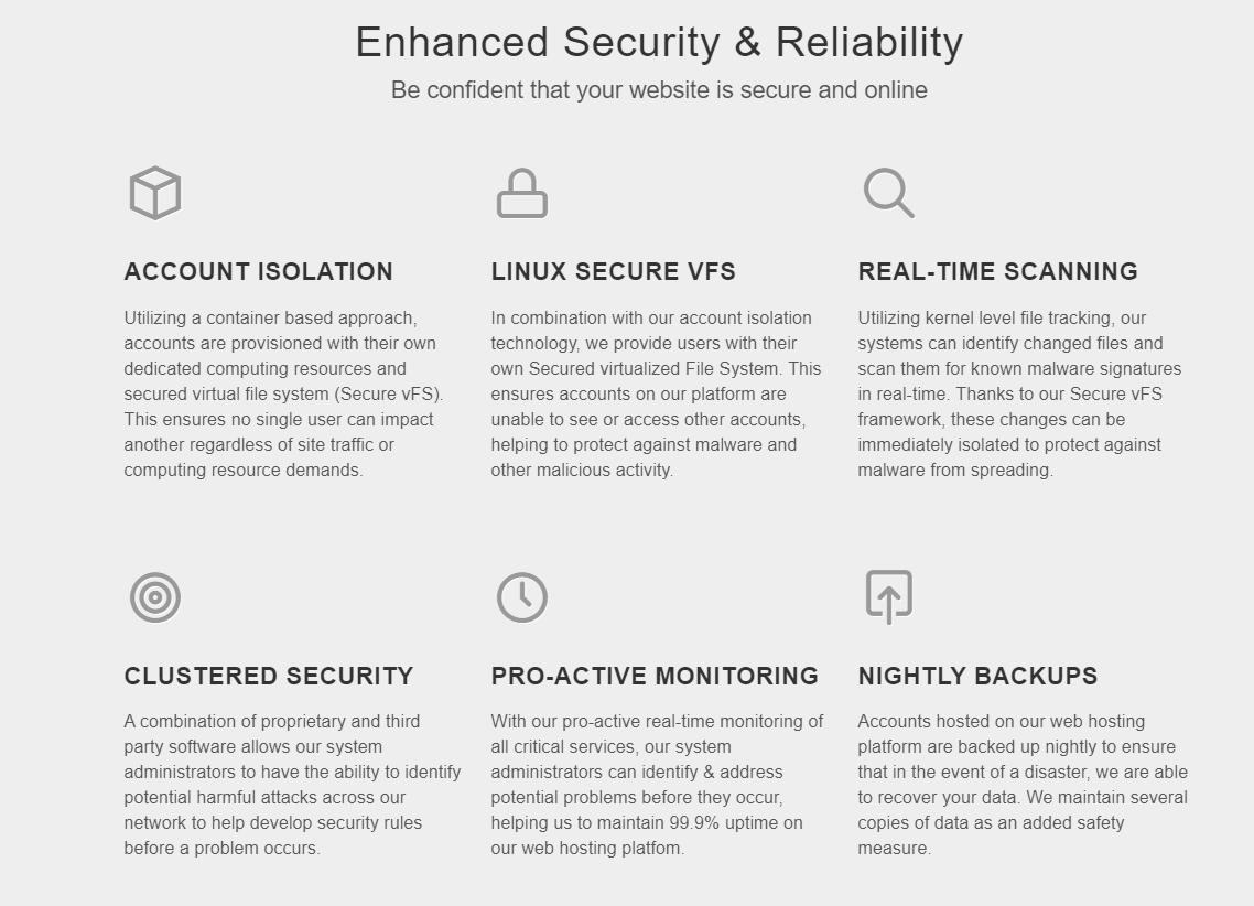 GreenGeeks Hosting Security Features