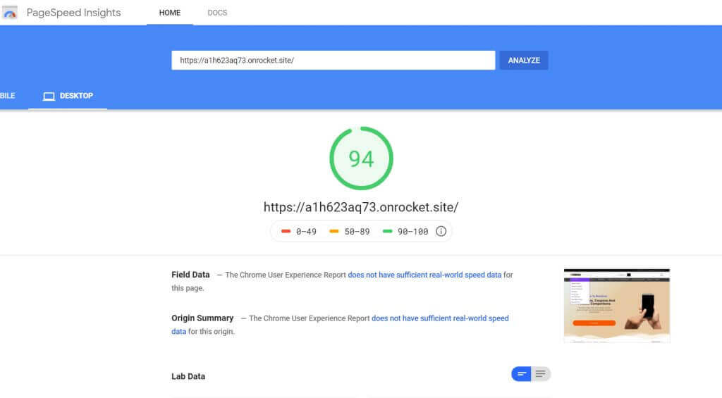 Rocket.Net Hosting Review: The Fastest Managed WordPress Hosting 13 Rocket.Net Google Page Insights Tool Testing