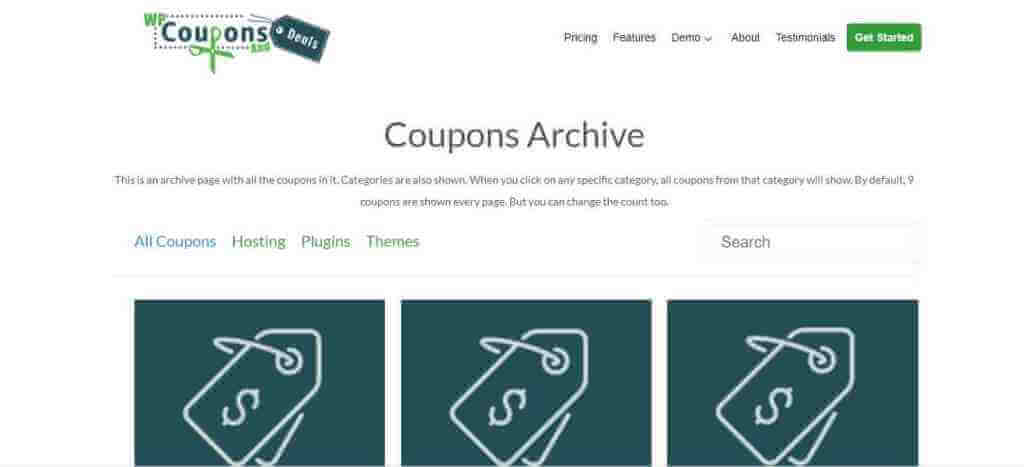 WP Coupons And Deals Review: Best WordPress Coupons Plugin 5 WP Coupons And Deals Archive Page