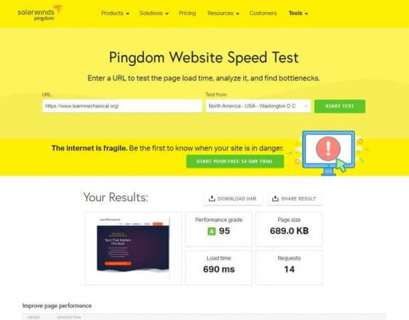WPX Hosting Review : Fastest Managed Hosting? 7 WPX Hosting Pingdom Tool Test Result
