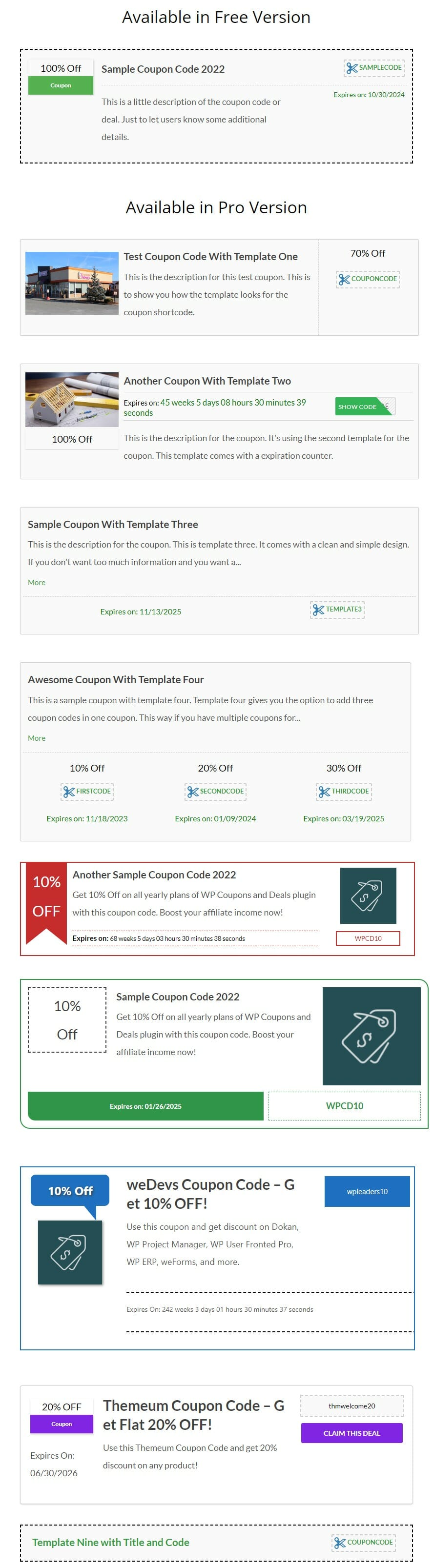 WP Coupons And Deals Review: Best WordPress Coupons Plugin 3 WP Coupons And Deals Templates