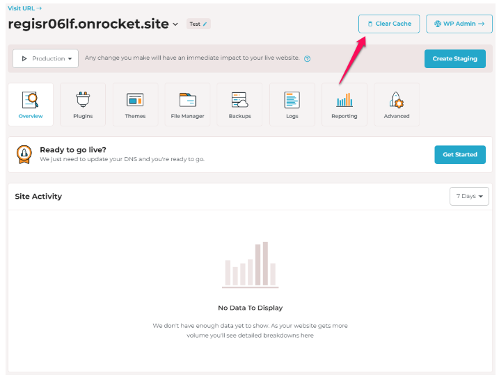 Purge cache in Rocket.net