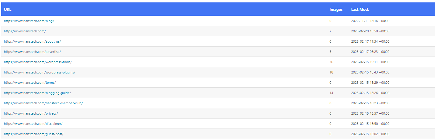 XML Sitemap