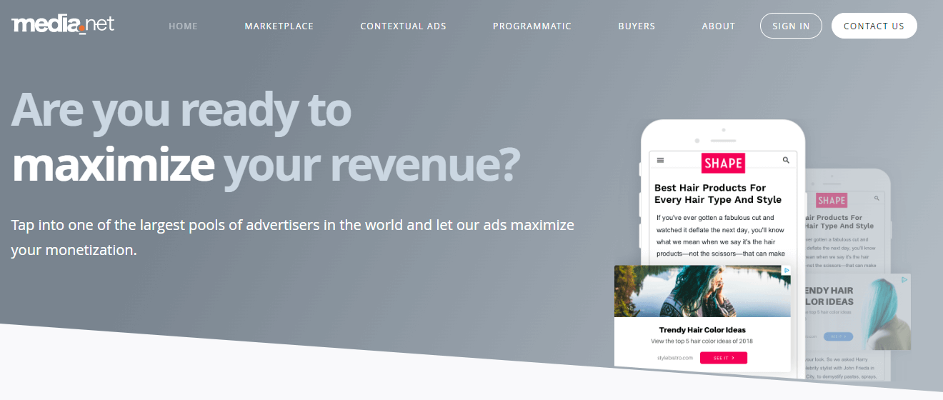 10 Best Google AdSense Alternatives 3 Media.net