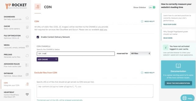 WP Rocket Plugin_CDN Support