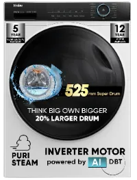 Haier 8 Kgs 5 Star Inverter Front Load Washing Machine